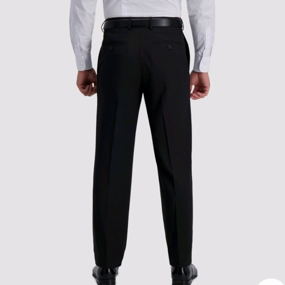 Haggar H26 Men's Premium Stretch Classic Fit Dress Pants - Black 44 x 30